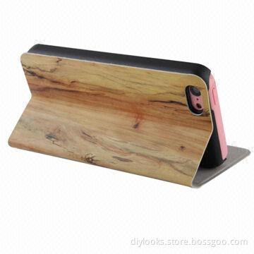 Wooden Texture Screen Cover/Leather Case for iPhone 5C